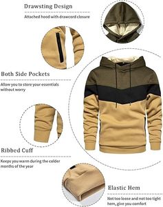 Sudadera con capucha de lana de colección de invierno de tela Original 100% para hombre Sudadera con capucha cálida transpirable para hombre. - Product Image 3