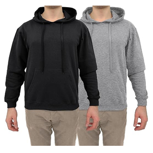 Sweat-shirt et sweat à capuche pour homme en coton mélangé, manches longues, tissu tricoté, logo personnalisé et couleur unie - Product Image 4
