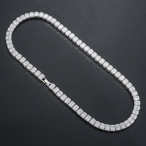 Joyería de Hip Hop de alta calidad, collar de cadena de tenis de racimo de diamantes VVS Moissanite de Plata de Ley 925 para hombres y mujeres - Product Image 4