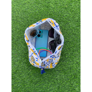 Toptan fiyat hint blok & çiçek baskılı pamuk kapitone çanta kozmetik makyaj kutusu makyaj çantası çanta - Product Image 5