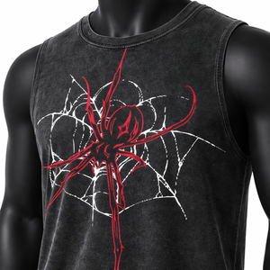 Camiseta sin mangas unisex vintage, 100% algodón peinado, 275 g/m², calidad lavada con ácido, estampado teñido por inmersión, corte holgado, para hombre y mujer - Product Image 6