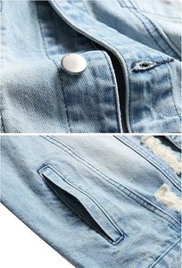 Veste en jean vintage pour hommes, manteau de moto léger et décontracté, veste en jean mince et chaude - Product Image 3