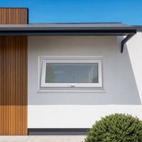 Fenêtre à auvent en PVC, à ouverture par le haut, ventilée, étanche à la pluie, double vitrage, écoénergétique