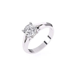 Anillo Solitario de Diamante Cultivado en Laboratorio con Corte Redondo y Tallo Dividido de Lujo, 1.04 Ct, en Oro Amarillo, Blanco y Rosa de 9K - Product Image 1
