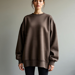 Sudaderas de lana Polar de peso pesado para mujer, suéter de lana de cuello redondo de alta calidad, sudaderas polares transpirables holgadas para mujer - Product Image 5