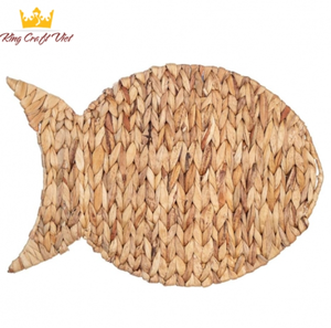 Mantel Individual de jacinto de agua tejido a mano ecológico único, mantel Individual divertido con forma de pez para cocina de Vietnam - Product Image 6