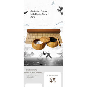 Échiquier portable pliable en cuir avec pièces d'échecs en résine, jeu de Gomoku pour enfants, plateau de Weiqi Go en plastique - Product Image 4