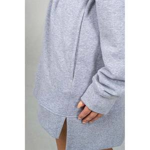 Venta al por mayor 2025 otoño suelta cuello redondo sudadera calle sólido Oversize pulóver mujer transpirable estilo Y2k sudaderas con capucha sudadera - Product Image 4