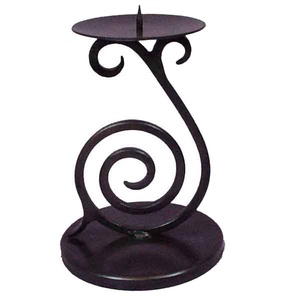 Custom Wholesale Matte Black Wrought Iron <b>Candle</b> <b>Holder</b> | Decorative Scroll Design Taper <b>Candle</b> Stand for Home Wedding & Event - Product Image 3