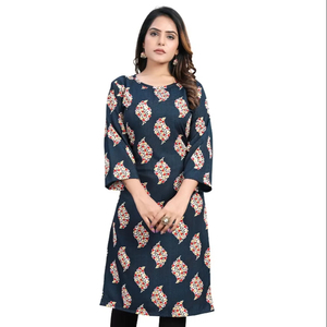 Diseñador indio Western Crape Kurti Most Exporot Digital Impreso Regular Trend Setter Fancy Kurti Superventas Impresionante diseñador - Product Image 1