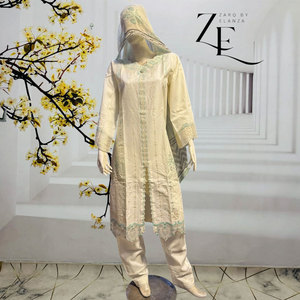 Salwar Kameez Indio-Pakistaní Preconfeccionado con Bordado, Ropa Casual para Mujer, Tela Ligera, Absorbe la Humedad, Secado Rápido, Cómodo - Product Image 6