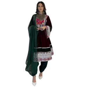 Women New Designs <b>Sale</b> Afghan Vintage Lace Embroidered Patch Design Long Sleeve Dresses Wholesale Fashion Customized Color - Product Image 6