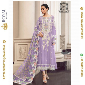 Nouvel arrivage de faux georgette lourd avec séquence de broderie costume pakistanais avec organza lourd et impression numérique Dupatta - Product Image 2