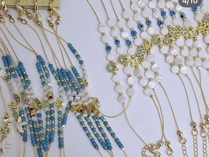 DAFNI BIG PAZAR Porte-clés religieux artisanal pour femme en fer et acier inoxydable, avec perles blanches, œil bleu et zircon décoratif - Product Image 4