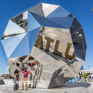 Vincentaa Outdoor <strong>Garden</strong> <strong>Large</strong> Stainless Steel Sculpture Polyhedral Metal <strong>Ball</strong> Sculpture Custom Sculptures - Product Image 6