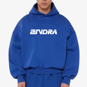 เสื้อฮู้ดดี้โอเวอร์ไซส์ผ้าฝ้ายฟลีซสำหรับผู้ชาย ใส่ได้ในฤดูหนาว มีกระเป๋าเสื้อ สไตล์สตรีทแวร์ - Product Image 2