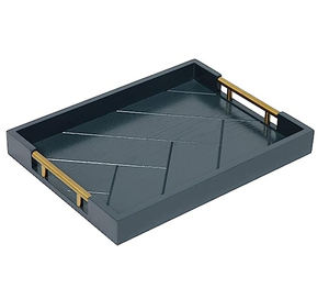 Bandeja de servicio de madera de mango con asas de metal, gran oferta, Bar, restaurantes, suministro de hoteles, bandejas de madera hechas a mano, decoración de mesa de comedor, uso - Product Image 1