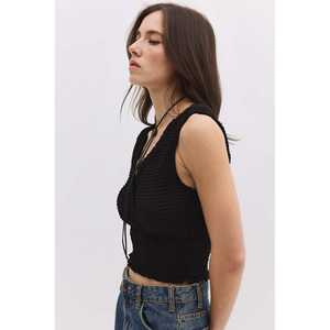 Body Casual con Cuello en V y Pliegues en la Cintura con Logotipo Frontal - Product Image 2