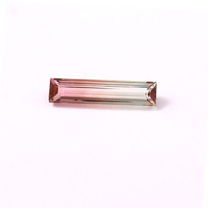 Baguette de tourmaline bicolore naturelle 1.25 Ct Pierre précieuse en vrac de qualité AAA pour la fabrication de bijoux - Product Image 1