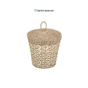 Cesta de almacenamiento de hoja de palma de algas marinas naturales, decoración del hogar de granja hecha a mano - Product Image 2