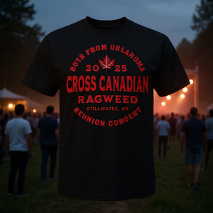 Camiseta negra Cross Canadian Ragweed para adultos, unisex, cuello redondo, manga corta, corte clásico, Reunion Concert Stillwater Ok - Product Image 3