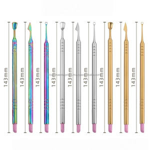 Pousse-cuticules russe double tête amélioré en acier inoxydable avec pierre à poncer pour l'élimination des bords, outil de manucure, logo personnalisé 2026 - Product Image 4