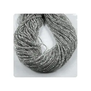 Cuentas Rondelle facetadas de piedra lunar gris Natural de 3mm, cuentas Dee de tamaño de 13 pulgadas, cuentas de piedra lunar Natural, piedras preciosas al por mayor - Product Image 1