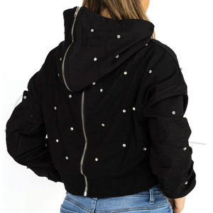 Sweat à capuche pour femme de haute qualité, nouveau style, avec strass, respirant, logo frontal, pour l'automne et l'entraînement - Product Image 1