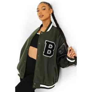 Chaquetas Letterman de Alta Calidad, Impresión Personalizada, Chaqueta Letterman de Moda, Cálida para Invierno, con Parches, para Mujer - Product Image 1