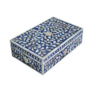 Caja de incrustaciones de hueso, joyería hecha a mano, caja de joyería azul marroquí, Artware indio, decoración del hogar y artículos para el hogar, gama India hecha a mano - Product Image 5