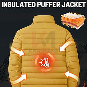 Premium OEM Mens Puffer <b>Jacket</b> Lightweight <b>Packable</b> Winter Coat Warm Insulation Water Resistant Fabric Custom Branding - Product Image 3