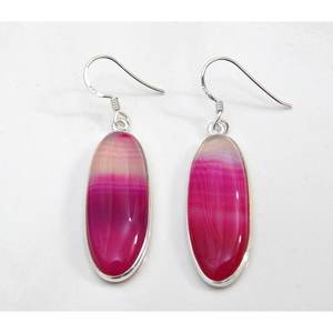 925 Sterling Silver Bio Color Onyx Boucle D'oreille À La Main Rose Bijoux Lunette À La Mode Naturel Rose Bio Couleur Onyx Lunette Boucle D'oreille - Product Image 4