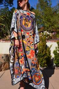 ชุดเดรสยาวพิมพ์ลายดอกไม้ แขนยาว ทรงหลวม สไตล์คาฟทัน คุณภาพสูง สำหรับผู้หญิง ไซส์พลัส ใส่สบายๆ ไปเที่ยวทะเล ฤดูร้อน เอวธรรมชาติ - Product Image 5