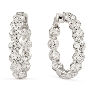 Pendientes de Aro con Diamantes de Laboratorio Redondos de 12.10 Quilates, Joyería de Diamantes de Lujo para Mujer - Product Image 1