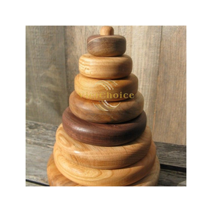 Anillos Apilables de Madera Vietchoice - Juguete Educativo Ecológico para Niños Pequeños - Seguro para la Piel y No Tóxico - Hecho en Vietnam - Product Image 1