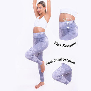 Women Custom Printed <b>Leggings</b> with breathable stretch fabric OEM logo customization ideal for promotions branding and retail use - Product Image 3