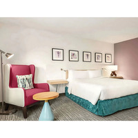 Ensemble de meubles de chambre d'hôtel de luxe Hilton Garden, lit king size, 5 étoiles, moderne, contemporain, écologique, chêne MDF, appartement, commercial