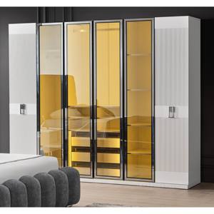 Athome Elps Modern Style Shatterproof Tempered <b>Glass</b> <b>Hinged</b> <b>Doors</b> MDF Bedroom Wardrobe Closet Turkey Apartment Hotel Use - Product Image 2