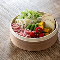 Panier vapeur en bambou pour dumplings, ustensile de cuisine traditionnel, naturel, fait à la main, tissé en bambou, avec couvercle