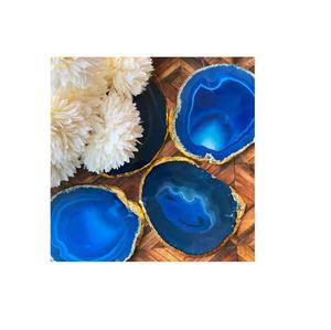 Wholesale Premium Quality Agate <b>Coaster</b> Tableware Accessories with <b>Gold</b> Electroplated Agate Slice Premium Mats & Pads - Product Image 5