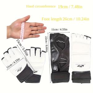 TaekwondoGloves ayak muhafızları Set PVC güvenli Fit yetişkin yarı<span class=keywords><strong>m</strong></span> parmak boks Sanda koruyucu donanı<span class=keywords><strong>m</strong></span> gelişmiş kavrama eğitim yarışması - Product Image 2