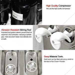 Commercial Soft <b>Ice</b> Cream Machine Countertop 3 Flavors 40-45L/H Stainless Steel Frozen Dessert <b>Maker</b> 110V 220V ICM-335 - Product Image 6