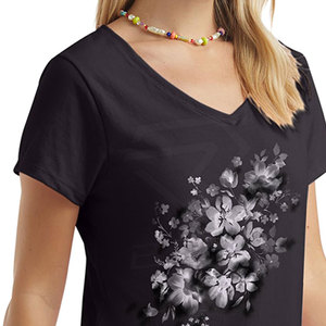 T-shirt à col en coton respirant solide au design personnalisé pour femmes de haute qualité à séchage rapide taux de gros été à manches courtes en plein air - Product Image 4