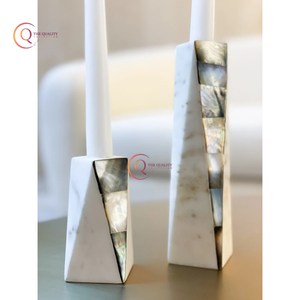 Handmade Rectangular Marble <b>Candle</b> Jar And <b>Stand</b> Unique Home Hotel Restaurant Decorative Other <b>Candle</b> Holders White Color - Product Image 3