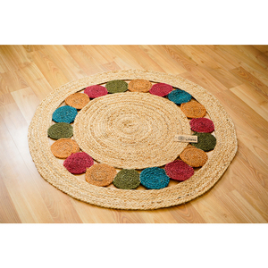 Tapis rond en jute moderne neuf, tressé, lavable, pour la maison, le salon, la chambre, la porte, l'extérieur, la cuisine, prix compétitif, hôtel, bureau - Product Image 4