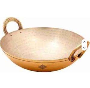 Mua tinh khiết Brass đồng bằng bhagona Set cho nấu ăn & phục vụ thiết kế truyền thống tin tráng bên trong bền & thanh lịch <span class=keywords><strong>Cookware</strong></span> Set 2 - Product Image 4