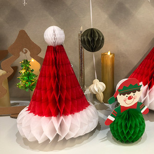 Santa Hat Christmas Tree Ornament <b>Red</b> White Classic Style Plastic Decor 12 Inch Holiday Decoration - Product Image 3
