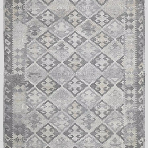Alfombra Kilim Afgana Reversible Tejida a Mano, Antibacteriana, de Tejido Plano, de Lana Oriental, con Patrón Geométrico para Dormitorio - Product Image 1