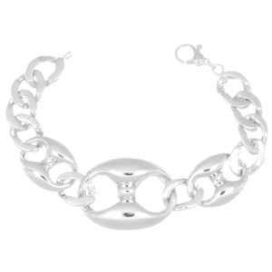 Luxury Made in Italy 18kt Gold Plating Silver Bracelet Shiny Marine <b>Link</b> and Grumette for a Special Occasion - Product Image 2