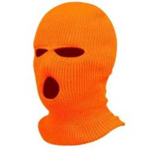 Masque de ski d'hiver en laine tricotée pour hommes et femmes 3 trous avec logo brodé pour le sport et la pêche - Product Image 5